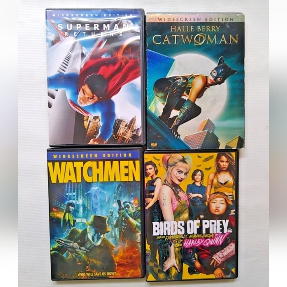 Superman Returns Catwoman Watchman Birds Of Prey Harley Quinn Superhero DVD Lot